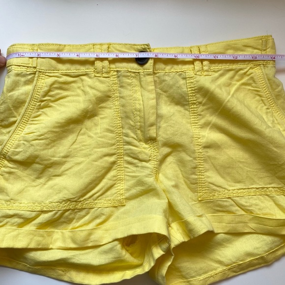 H&M Size 2 Linen Cotton Shorts Yellow - Picture 8 of 12